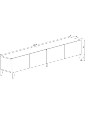 Suba Home Siyah 160 cm Tv Ünitesi Mdf - Modern ve Şık Tasarım