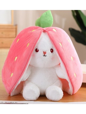 Pandamkee Çilek Tavşan Çantalı 50 cm Sevgiliye Özel