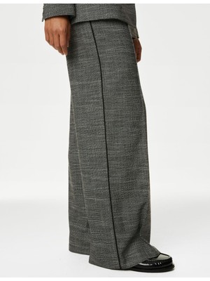 Marks & Spencer Wide Leg Ekose Desenli Pantolon