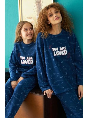 Siyah İnci Alt-Üst Polar Nakışlı Pijama Takım 23235058