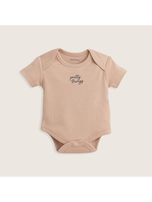 Chakra Dusty Floral Yenidoğan Kısa Kollu Body Pembe