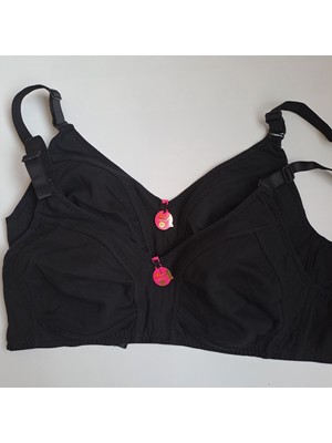 Nariya Kadın Büyük Beden Sütyen Pamuklu 2'li 2 Adet D Cup Sütyen Penye Toparlayıcı Günlük Rahat Iç Giyim