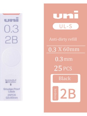 Luoxinguo 0.3mm 2b Japonya Unı Ul-S Otomatik Kalem Kurşun Çekirdek Leke Tutmaz Kalın Siyah Çiçeklenmez Kirlenme Önleyici Dolum Otomatik Kurşun Çekirdek 0.5/0.3. (Yurt Dışından)