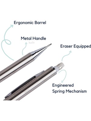 Luoxinguo 0.5mm 2 Adet Kalem Seti F Haile Metal Mekanik Kalem Seti Çizim Otomatik Kalem 0.5,0.7mm 2b Talepleri Yedekler Sanat Malzemeleri Japon Kırtasiye (Yurt Dışından)