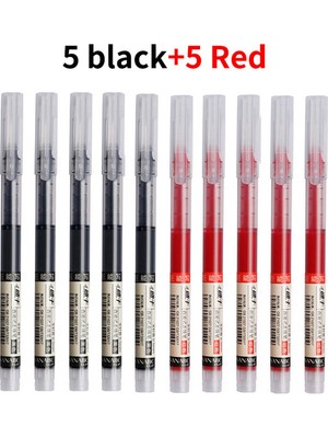 Luoxinguo 5 Siyah 5 Kırmızı 5/10 Adet Sınav Imza Tükenmez Kalem 0.5mm Siyah Mavi Mürekkep Yüksek Kapasiteli Jel Kalemler Yazma Okul Ofis Kırtasiye Malzemeleri (Yurt Dışından)