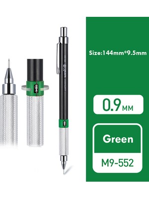 Luoxinguo 0.9mm Yeşil 1 Adet Uni Mekanik Kurşun Kalem M5-552 Metal Kavrama 0.3/0.5/0.7/0.9mm Düşük Ağırlık Merkezi Profesyonel Çizim Kroki Otomatik Kalem Sanatı (Yurt Dışından)