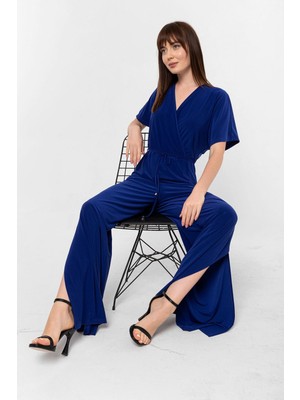 Laranor Kruvaze Kesim Düşük Kol Yırtmaç Detaylı Tulum 46 - Sax