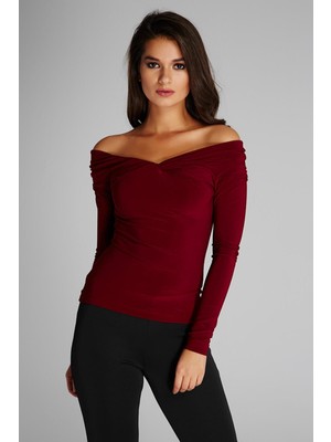 Laranor Madonna Yaka Bluz 36 - Bordo