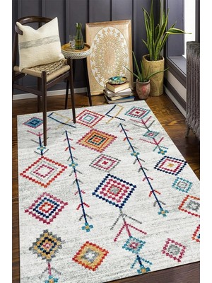 Brilla Home Brillahome Kilim Desenli Dijital Baskı Yıkanabilir Pamuk Taban Salon Halısı Mutfak Halısı NVH20000050