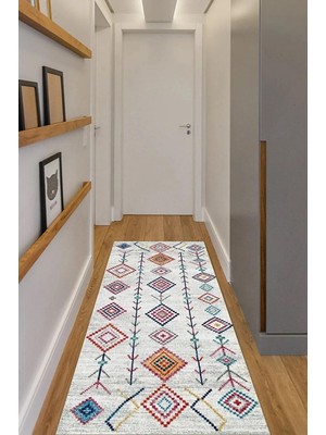 Brilla Home Brillahome Kilim Desenli Dijital Baskı Yıkanabilir Pamuk Taban Salon Halısı Mutfak Halısı NVH20000050