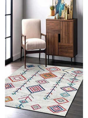 Brilla Home Brillahome Kilim Desenli Dijital Baskı Yıkanabilir Pamuk Taban Salon Halısı Mutfak Halısı NVH20000050