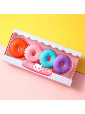 Luoxinguo Donuts Set 4 Adet Yummy Tatlı Silgi Seti Mini Lolipop Dondurma Popsicle Donuts Çocuklar Için Kauçuk Kalem Silgisi Okul Öğrenci Ödülü E6774 (Yurt Dışından)