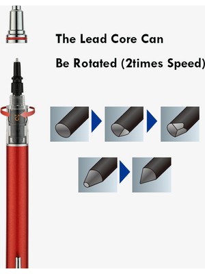 Luoxinguo 1 Kırmızı 0.5mm Japonya Uni Döner Mekanik Kurşun Kalem Kuru Toga Advance M5-559 0.3/0.5/0.7 mm Portaminas Anti-Kırık Çekirdek Lapicero Okul Malzemeleri (Yurt Dışından)