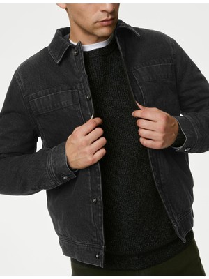 Marks & Spencer Saf Pamuklu Regular Fit Denim Ceket