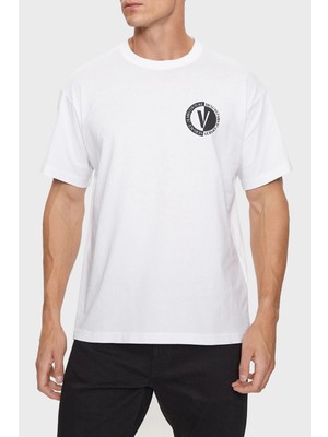 Versace Jeans Couture Pamuklu Regular Fit T Shirt Erkek T Shirt 75GAHG07 CJ00G 003