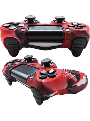 Luoxinguo Kırmızı Anti Kayma Silikon Koruyucu Kılıf Dualshock 4 Ps4 Ds4 Pro Slim Denetleyici Kapağı Analog Kavrama Kılıfı (Yurt Dışından)