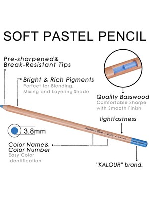 Luoxinguo 50 Renk Kalour Yeni 50 Parça Profesyonel Yumuşak Pastel Kalemler Ahşap Cilt Tonları Pastel Renkli Kalemler Çizim Okulu (Yurt Dışından)