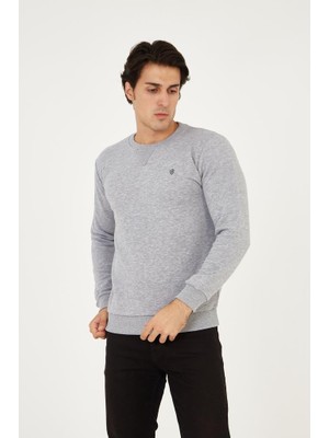 Rey Polo Bisiklet Yaka Ön Detaylı Basic Sweatshirt