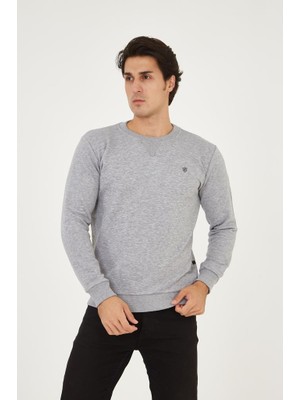 Rey Polo Bisiklet Yaka Ön Detaylı Basic Sweatshirt