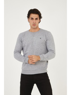 Rey Polo Bisiklet Yaka Ön Detaylı Basic Sweatshirt