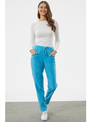 Sementa Cep Detaylı Polar Eşofman Altı - Turkuaz