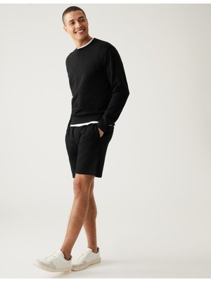 Marks & Spencer Saf Pamuklu Yuvarlak Yaka Sweatshirt