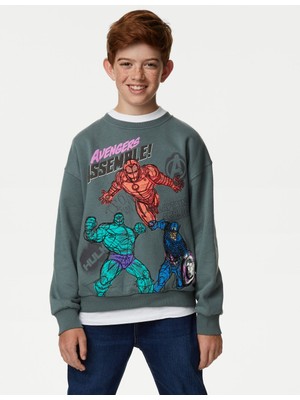 Marks & Spencer Marvel™ Yuvarlak Yaka Sweatshirt