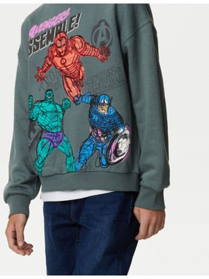 Marks & Spencer Marvel™ Yuvarlak Yaka Sweatshirt