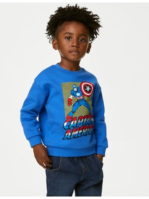 Marks & Spencer Captain America™ Yuvarlak Yaka Sweatshirt