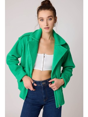 Vitrin Çift Cep Fermuarlı Ters Dikiş Ceket