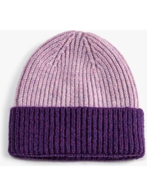 Koton Lastikli Örgü Bere Renk Bloklu