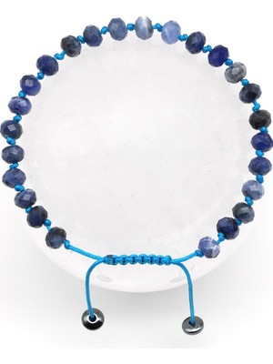 Alibaba Doğaltaş Sodalit Doğal Taş Makrome Örme Bileklik