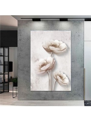 AR AJANS KANVAS TABLO Tasarım Beyaz Çiçek Kanvas Tablo DR030