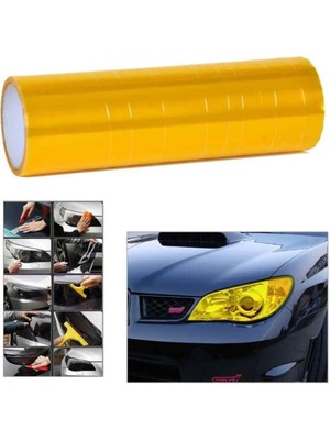 Tiger Marketing Sarı Renk Far Stop Filmi Folyosu Kaplama Şeffaf Dayanıklı 5 Metre