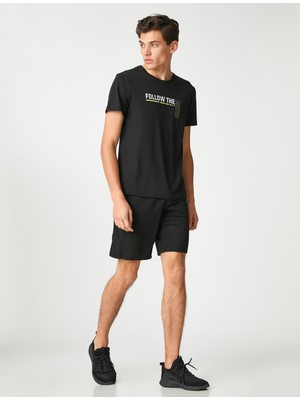 Koton Spor Tişört Bisiklet Yaka Slogan Baskılı