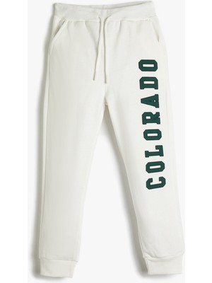 Koton Eşofman Altı Jogger Beli Bağlamalı Cepli Baskılı