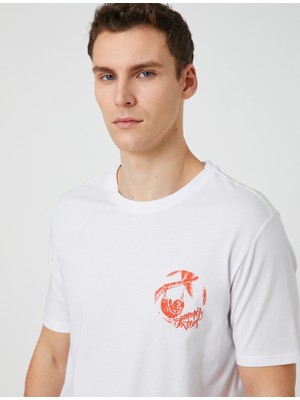 Koton Bisiklet Yaka Tişört Palmiye Baskılı Kısa Kollu