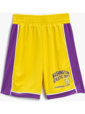 Koton Basketbol Şortu Beli Lastikli Baskılı