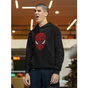 Fuddy Moda Spider Man Örümcek Adam Kaligrafik Baskılı Kapüşonlu Sweatshirt