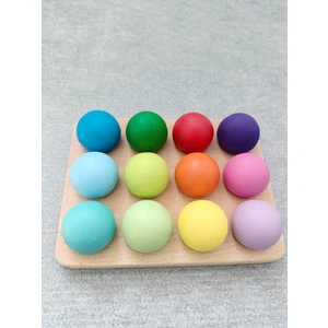 Montessori Eşleştirme Tablalı Toplar - 12 Renk