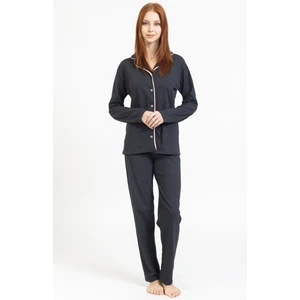 Kadın gömlek Yaka Düğmeli Pijama Takımı 3010