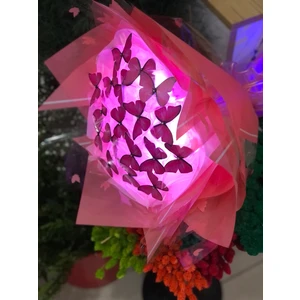 Kelebek Buketi LED Işklı Konsept Hediyelik