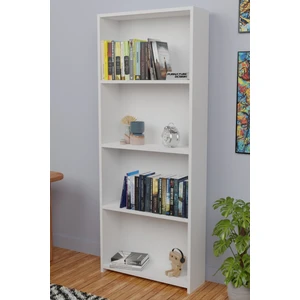 5 Raflı Kitaplık Arkalıklı Geniş Raf Kütüphane 170 cm Beyaz