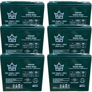 12 V 24 Ah Elektrikli Motorsiklet Aküsü 6'lı Set