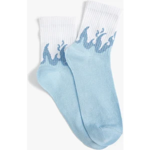 Soyut Desenli Soket Çorap Sim Görünümlü