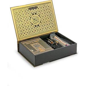 Kabe Desenli Özel Kutulu Kuranı Kerim Seti Damat Bohçasına Uygun Çeyizlik Seccade Seti