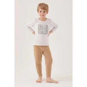 Erkek Çocuk Vizon Pijama Takımı