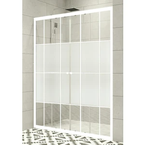 Duşakabin Ön Cephe 4mm Orta Buzlu Beyaz Çizgi