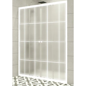 Duşakabin Ön Cephe 4mm Buzlu Beyaz Çizgi Yükseklik 180CM