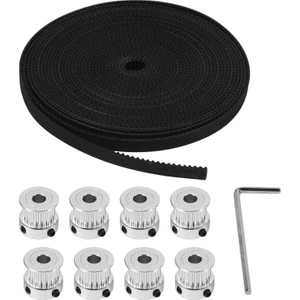 8 Adet 5mm 20 Diş Alüminyum Zamanlama Kasnağı Tekerlek + 5 Metre Kauçuk Gt2 2mm Pitch 6mm Geniş Zamanlama Kemeri 3D Yazıcı Cnc (Yurt Dışından)